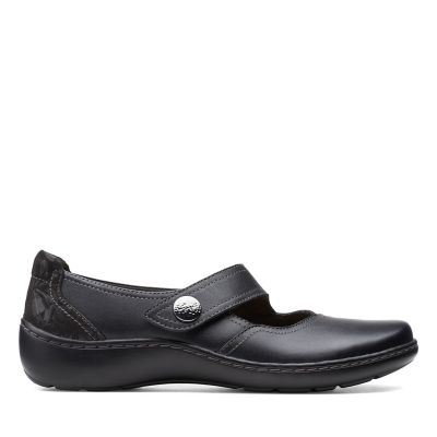 clarks womens black work shoes