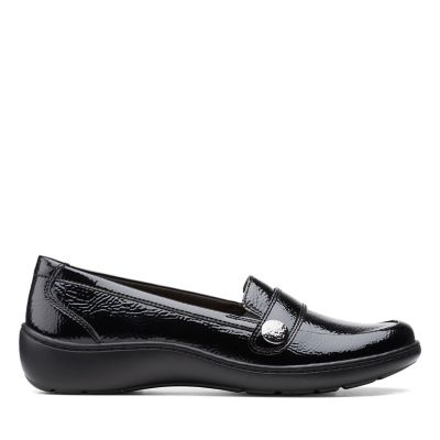 clarks patent loafers