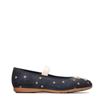 clarks navy girls shoes