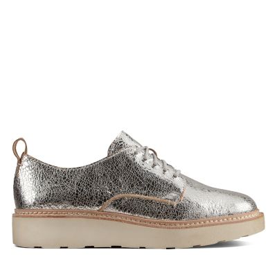 clarks silver brogues