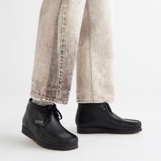 Wallabee Boot Black Leather Mens Originals-c | Clarks