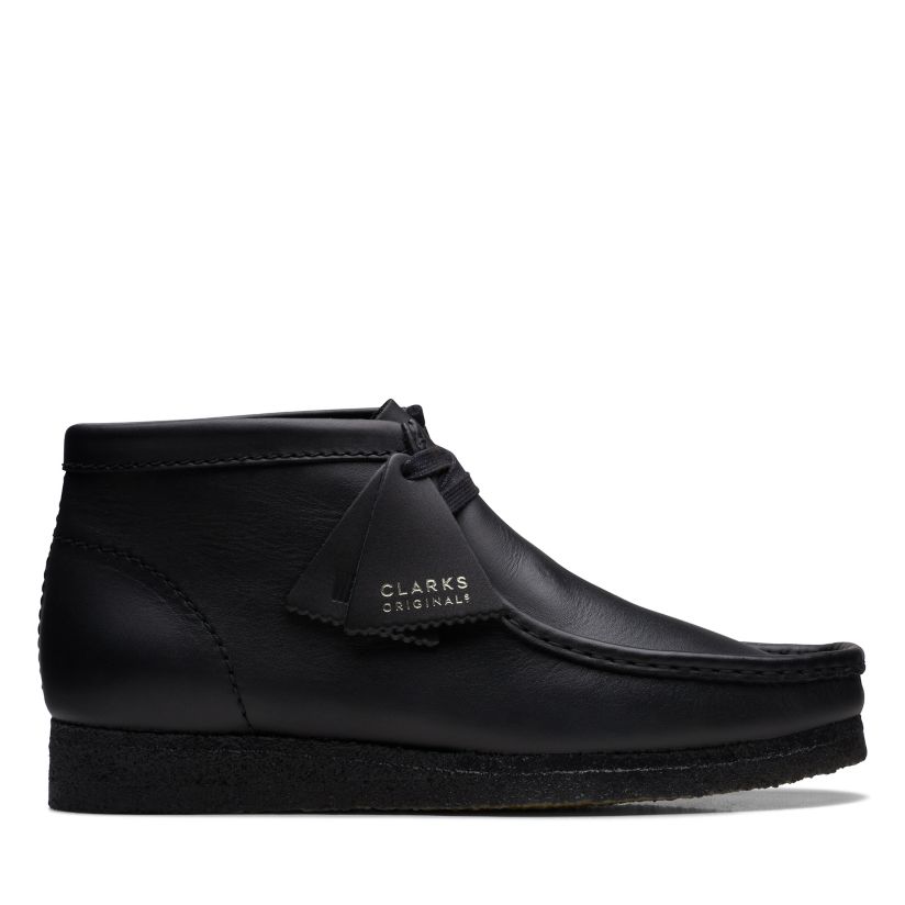 Wallabee Boot Black Leather Originals-c