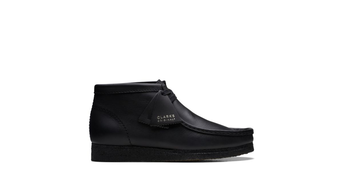 Wallabee Boot Black Leather