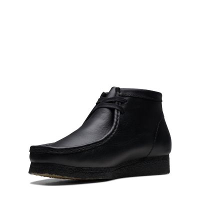 black leather wallabee clarks