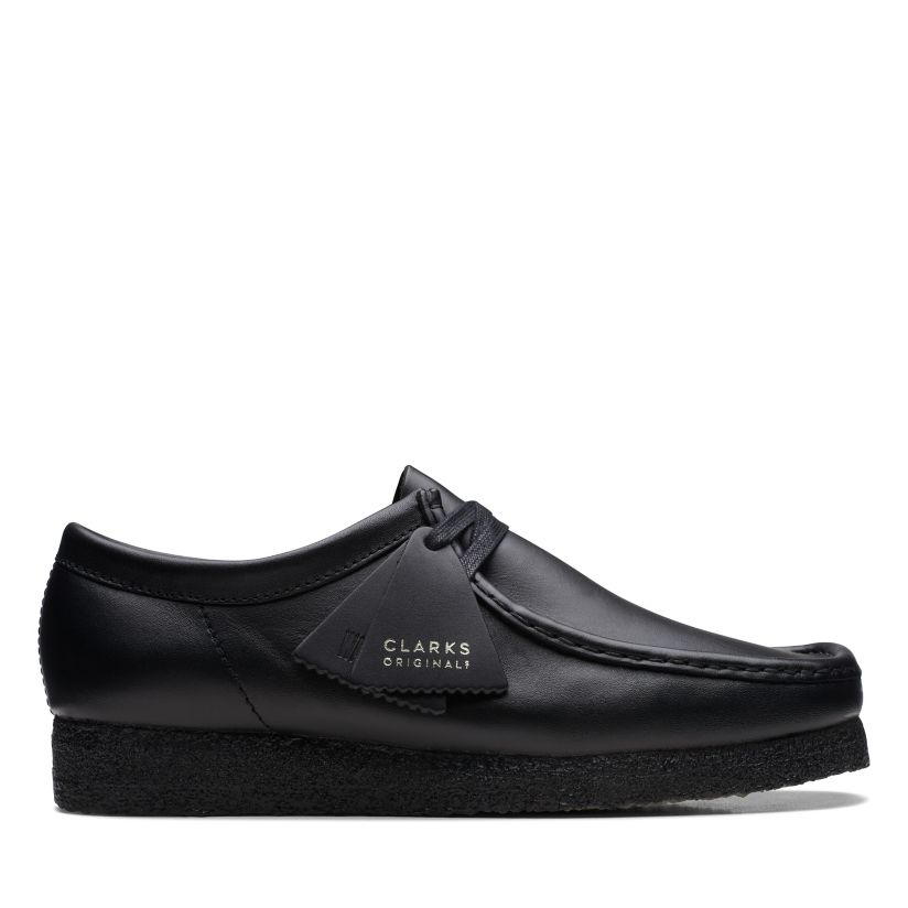 Puno ornamento Relativo Wallabee Black Leather Lace-up Shoes | Clarks