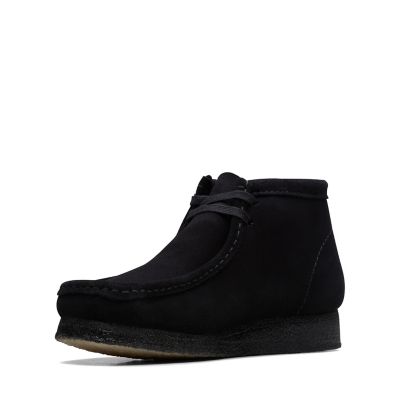 black suede wallabee boots