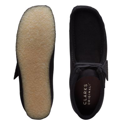 black suede wallabee boots