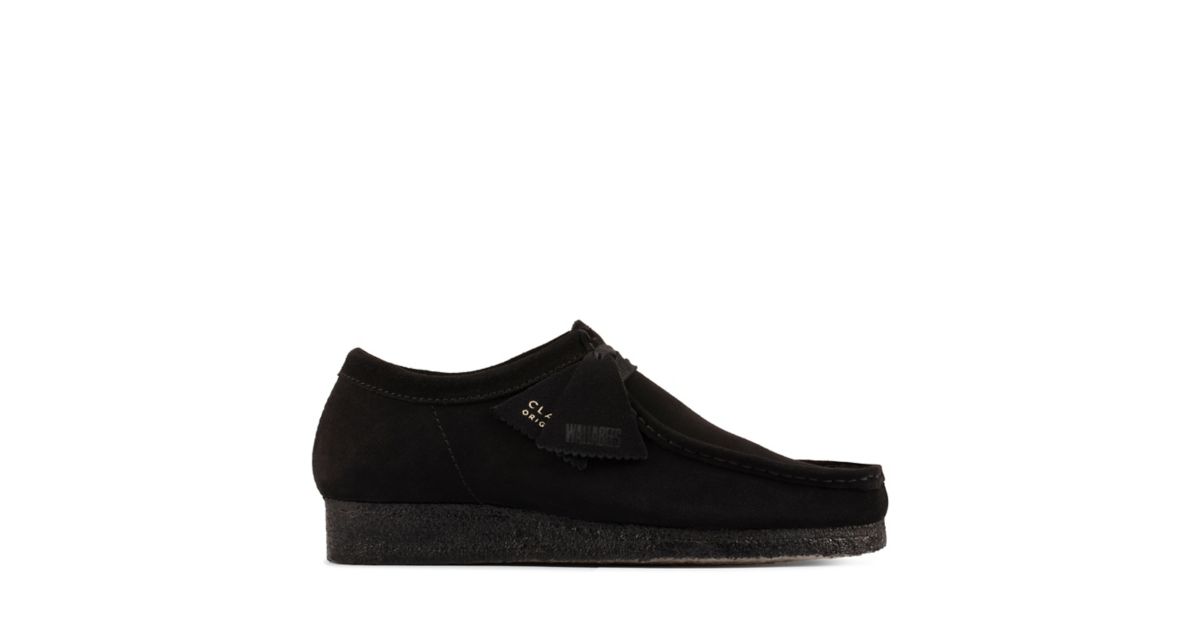 Wallabee Black Suede Lace-up Shoes | Clarks