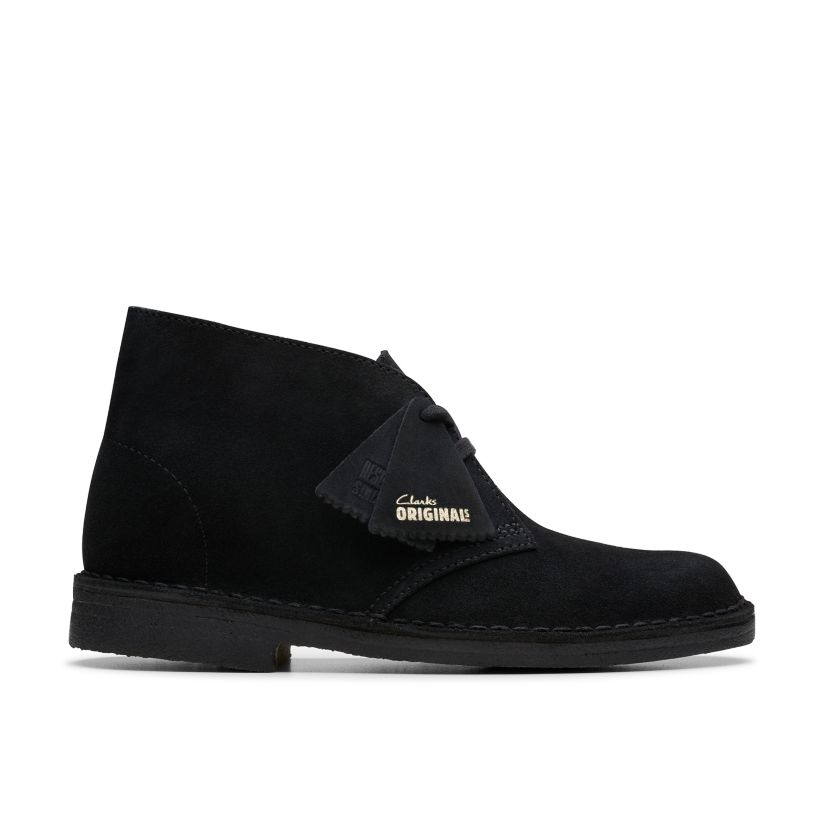 Bibliografi tunnel Døds kæbe Women's Desert Boot Black Suede | Clarks