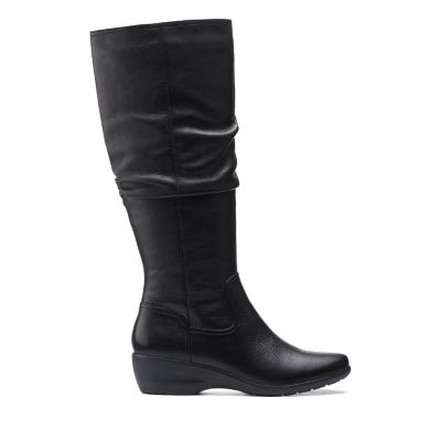 clarks leather knee high boots