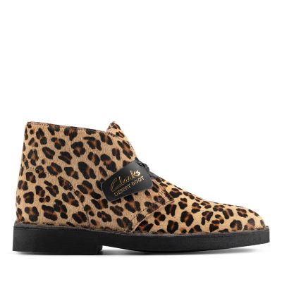 clarks desert boots leopard print
