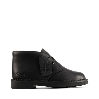 clarks desert black leather