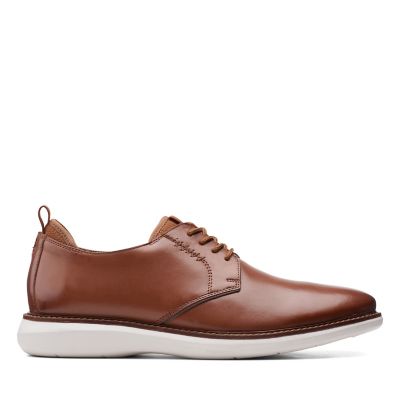 Brantin Low Dark Tan Leather-Clarks 