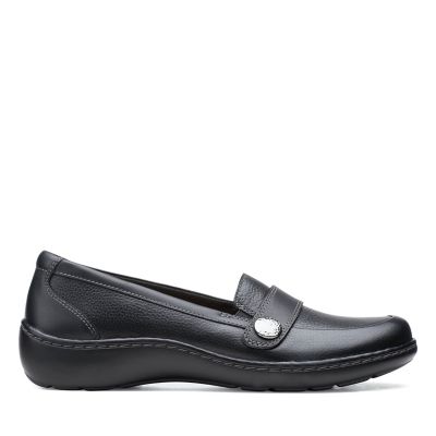 clarks ladies black brogues