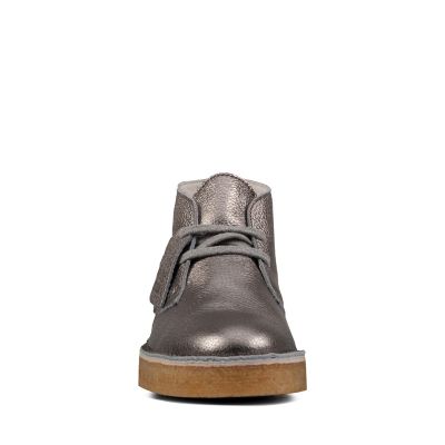 clarks desert boots silver