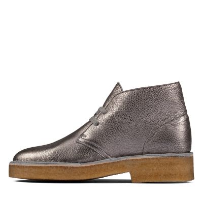 clarks desert boots silver
