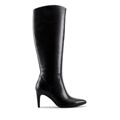 clarks knee high boots black