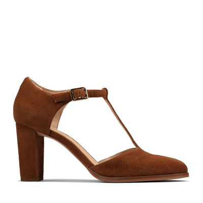 clarks t strap heel