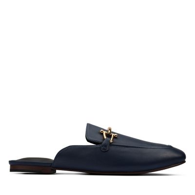 clarks ladies navy flat shoes