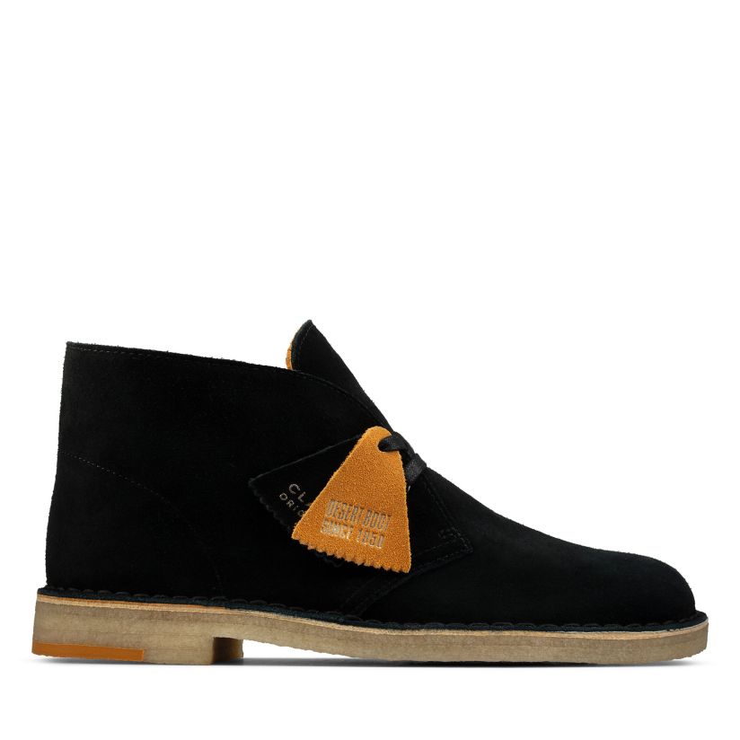 Alfabet Ups Seminar Desert Boot Black Combi Suede- Mens Originals- Clarks® Shoes Official Site  | Clarks