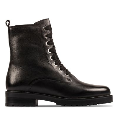 clarks leather water resistant lace up boots