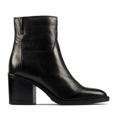 clarks womens black leather boots