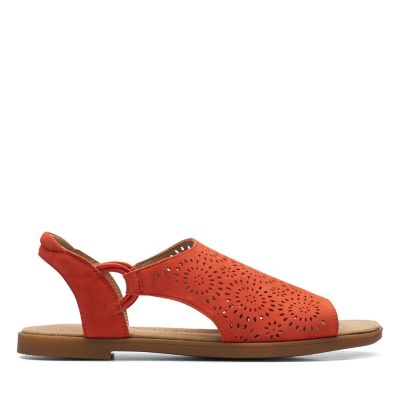 clarks orange sandals