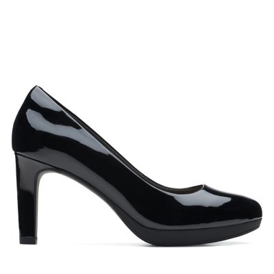 clarks black patent heels