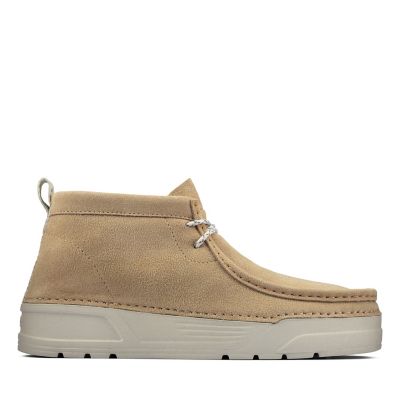 clarks originals men's wallabee boot taupe suede