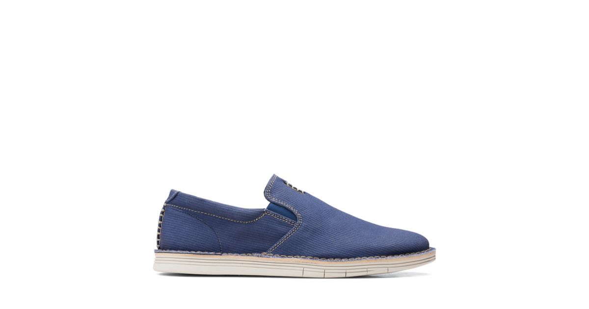 Forge Free Dark Blue Canvas- Mens Slip Ons-Clarks® Shoes Official Site ...