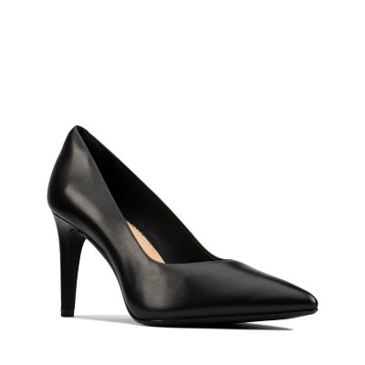 clarks wide fit black court shoes