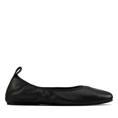 clarks sale black flat shoes