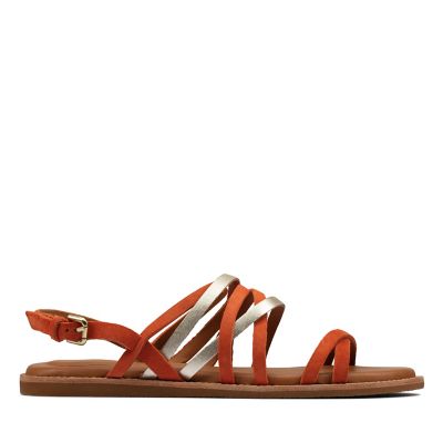 orange clarks sandals