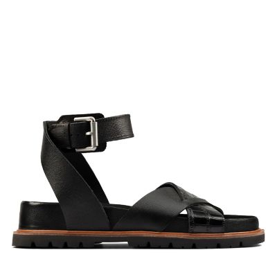 clarks womens black sandals