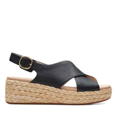 clarks leather wedge sandals