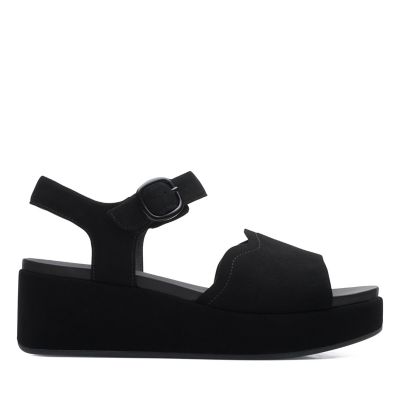 clarks black suede sandals