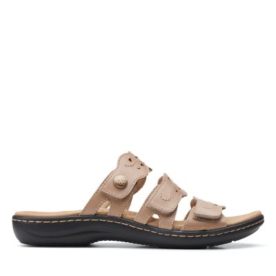 clarks brown leather rip tape sandals