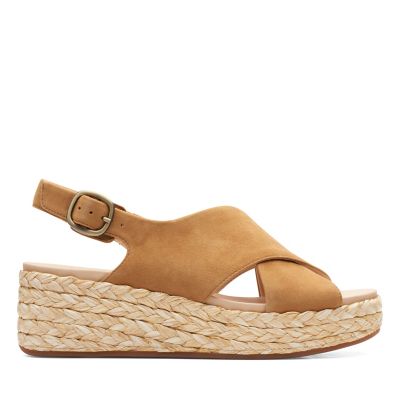 clarks leather comfort wedge sandals