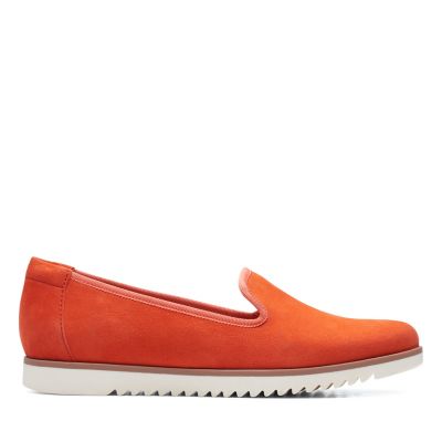 clarks orange suede shoes
