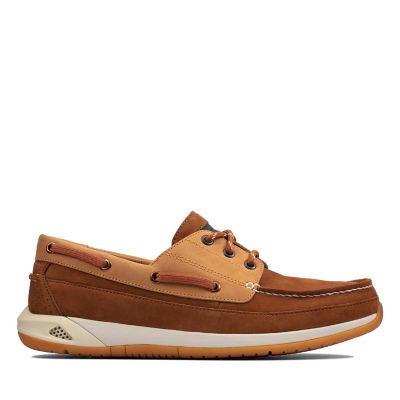 clarks mens leather casual boat shoes