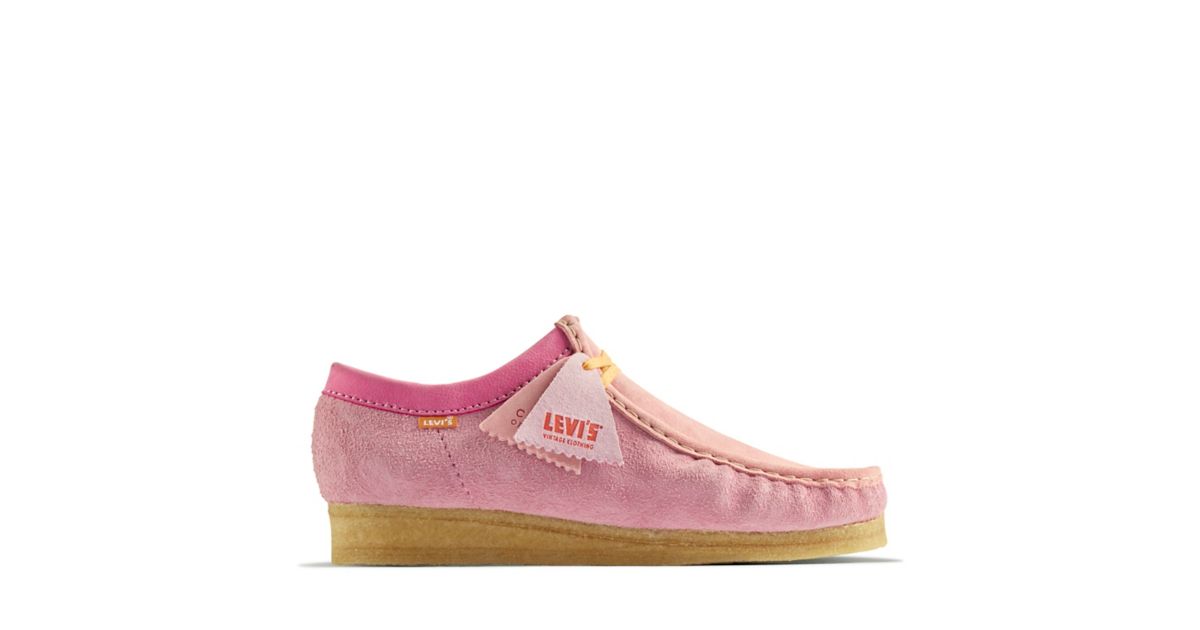 pink wallabee clarks