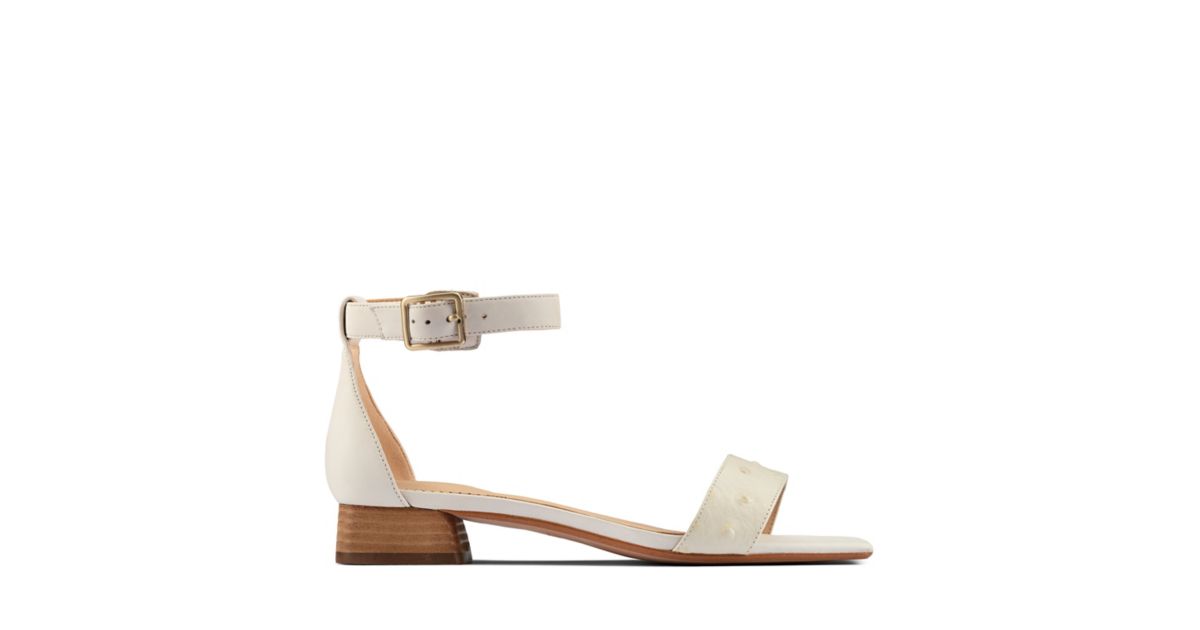 clarks white combi sheer strap sandals