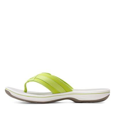 yellow clarks flip flops