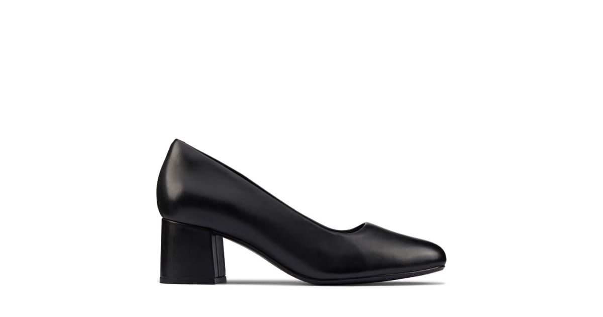 Sheer55 Court Black Leather Womens Heels Clarks® Shoes Official Site