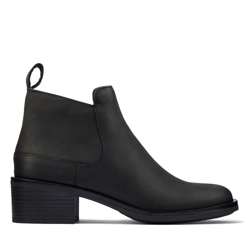 Memi Black Leather Ankle Boots | Clarks