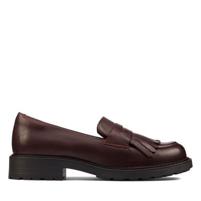 burgundy penny loafers women's