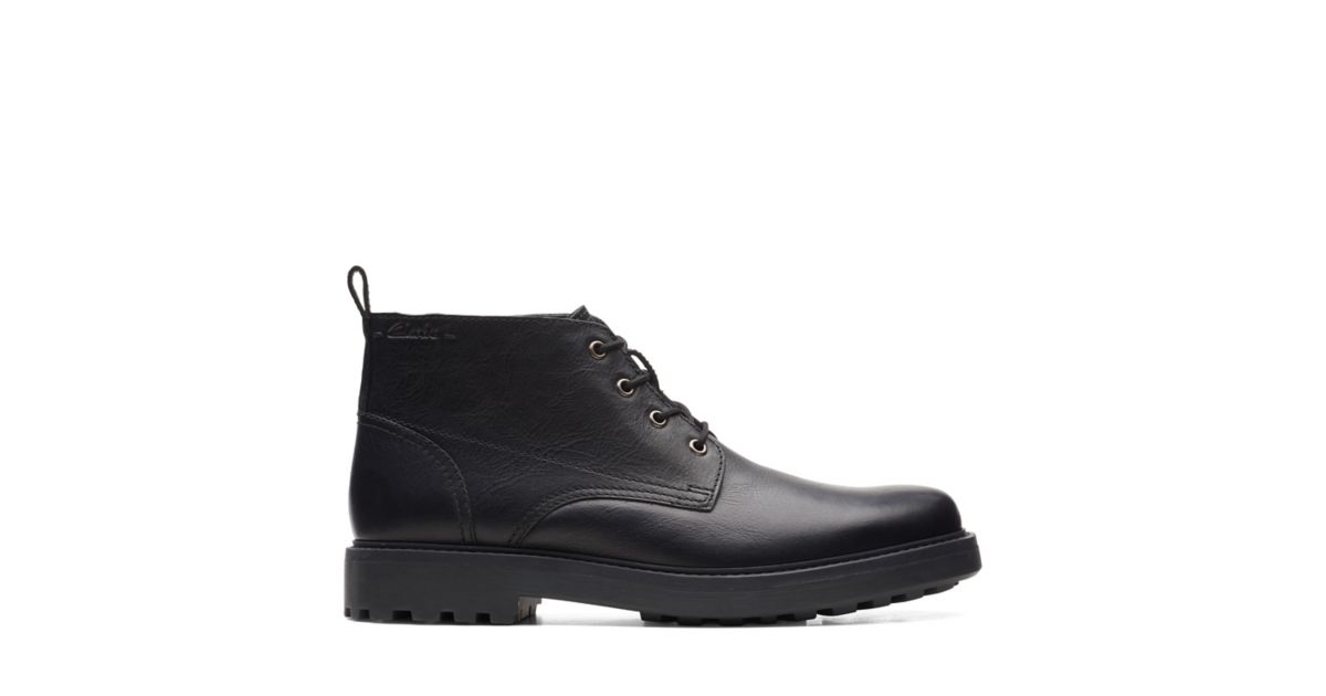 Chard Mid Black Leather Clarks