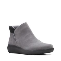 Kayleigh Mid Dark Grey Suede-Womens Boots-Clarks® Shoes Official 