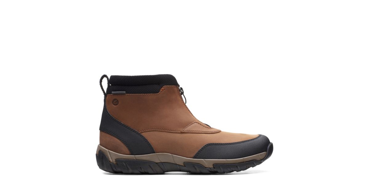 Grove Zip II Dark Tan Leather-Mens Boots-Clarks® Shoes Official Site ...