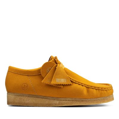 yellow clarks wallabees